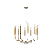 Load image into Gallery viewer, Gideon Chandelier in 10-Light/Aged Brass.