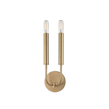 Load image into Gallery viewer, Gideon Wall Light in Aged Brass.