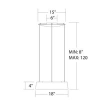 Load image into Gallery viewer, Gilt LED Chandelier - line drawing.