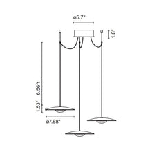 Load image into Gallery viewer, Ginger LED Cluster Pendant Light - line drawing.