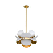 Load image into Gallery viewer, Ginger Pendant Light in Gold Leaf/White/Medium.