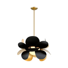 Load image into Gallery viewer, Ginger Pendant Light in Gold Leaf/Black/Large.