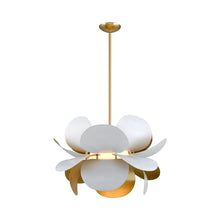 Load image into Gallery viewer, Ginger Pendant Light in Gold Leaf/White/Large.