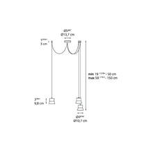 Load image into Gallery viewer, Gio LED Multi Light Pendant Light - line drawing.