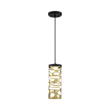 Load image into Gallery viewer, Golden Eclipse LED Mini Pendant Light in Coal And Honey Gold.