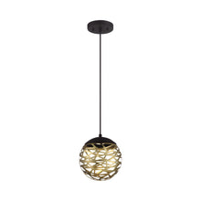 Load image into Gallery viewer, Golden Eclipse LED Pendant Light in Coal And Honey Gold.
