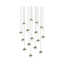 Load image into Gallery viewer, Grapes® 16-Light Square LED Multipoint Pendant Light in Satin Nickel /Small.