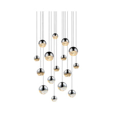 Load image into Gallery viewer, Grapes® 16-Light Square LED Multipoint Pendant Light in Polished Chrome/Assorted.