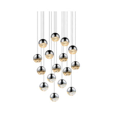 Load image into Gallery viewer, Grapes® 16-Light Square LED Multipoint Pendant Light in Polished Chrome /Large.