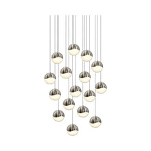 Load image into Gallery viewer, Grapes® 16-Light Square LED Multipoint Pendant Light in Satin Nickel /Large.