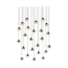Load image into Gallery viewer, Grapes® 24-Light Round LED Multipoint Pendant Light in Polished Chrome /Small Bulb.