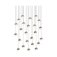 Load image into Gallery viewer, Grapes® 24-Light Round LED Multipoint Pendant Light in Satin Nickel /Small Bulb.