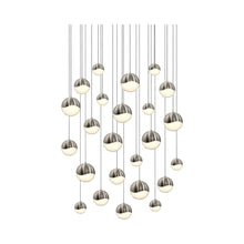 Load image into Gallery viewer, Grapes® 24-Light Round LED Multipoint Pendant Light in Satin Nickel/Assorted Bulb.