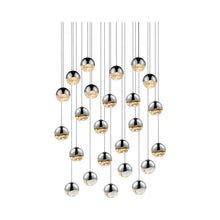 Load image into Gallery viewer, Grapes® 24-Light Round LED Multipoint Pendant Light in Polished Chrome /Medium Bulb.