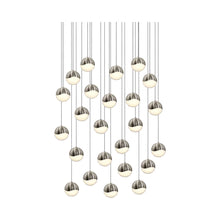 Load image into Gallery viewer, Grapes® 24-Light Round LED Multipoint Pendant Light in Satin Nickel /Medium Bulb.
