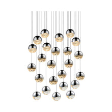 Load image into Gallery viewer, Grapes® 24-Light Round LED Multipoint Pendant Light in Polished Chrome /Large Bulb.
