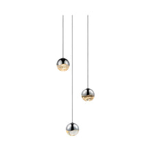 Load image into Gallery viewer, Grapes® LED Multipoint Pendant Light in Polished Chrome/Round/Small (3-Light).