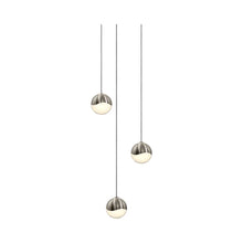 Load image into Gallery viewer, Grapes® LED Multipoint Pendant Light in Satin Nickel/Round/Small (3-Light).