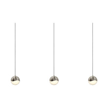 Load image into Gallery viewer, Grapes® LED Multipoint Pendant Light in Satin Nickel/Rectangle/Small (3-Light).