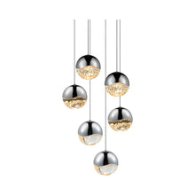 Load image into Gallery viewer, Grapes® LED Multipoint Pendant Light in Polished Chrome/Round/Large (6-Light).