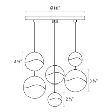 Load image into Gallery viewer, Grapes® LED Multipoint Pendant Light - line drawing.