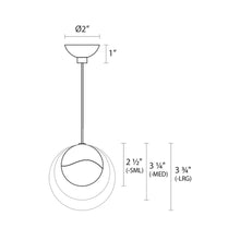 Load image into Gallery viewer, Grapes® LED Pendant Light - line drawing.