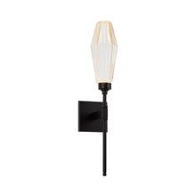 Load image into Gallery viewer, Aalto Belvedere LED Wall Light in Matte Black/Amber Glass (6.5-Inch).