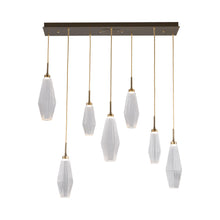 Load image into Gallery viewer, Aalto LED Linear Pendant Light in Heritage Brass/Clear Glass (7-Light).