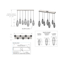 Load image into Gallery viewer, Aalto LED Linear Pendant Light - line drawing.