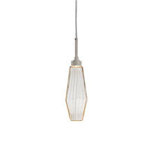 Load image into Gallery viewer, Aalto LED Pendant Light in Metallic Beige Silver/Amber Glass (17.2-Inch).