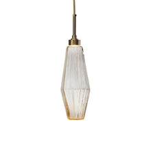 Load image into Gallery viewer, Aalto LED Pendant Light in Heritage Brass/Amber Glass (19.2-Inch).