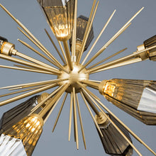 Load image into Gallery viewer, Aalto Oval Starburst LED Chandelier in Detail.