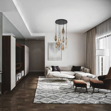 Load image into Gallery viewer, Aalto Round Grande LED Multi Light Pendant Light in living room.