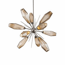 Load image into Gallery viewer, Aalto Round Starburst LED Chandelier in Metallic Beige/Bronze Glass (37.5-Inch).