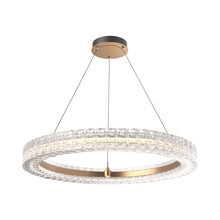 Load image into Gallery viewer, Asscher LED Chandelier in Novel Brass.
