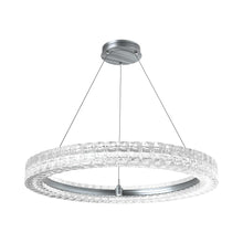 Load image into Gallery viewer, Asscher LED Chandelier in Satin Nickel.