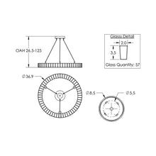 Load image into Gallery viewer, Asscher Chandelier - line drawing.