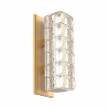 Load image into Gallery viewer, Asscher LED Wall Light in Gilded Brass.