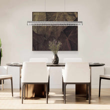Load image into Gallery viewer, Asscher Linear Pendant Light in living room.