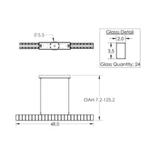 Load image into Gallery viewer, Asscher Linear Pendant Light - line drawing.