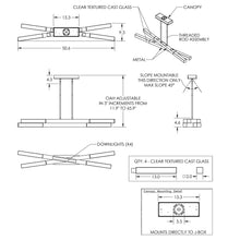 Load image into Gallery viewer, Axis LED Linear Pendant Light - line drawing.