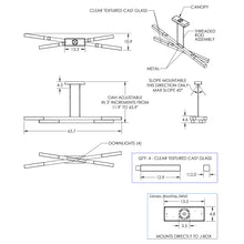 Load image into Gallery viewer, Axis LED Linear Pendant Light - line drawing.