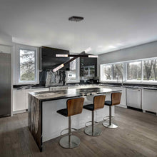 Load image into Gallery viewer, Axis Moda Double LED Linear Pendant Light in dining room.