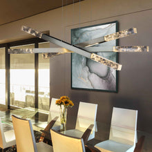 Load image into Gallery viewer, Axis Moda Triple LED Linear Pendant Light in dining room.