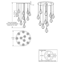Load image into Gallery viewer, Blossom LED Multi Light Pendant Light - line drawing.