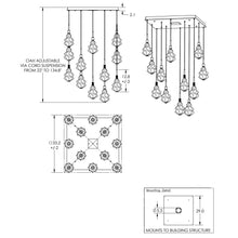 Load image into Gallery viewer, Blossom LED Multi Light Pendant Light - line drawing.