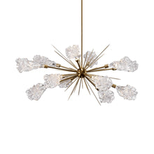 Load image into Gallery viewer, Blossom Oval Starburst LED Chandelier in Heritage Brass.