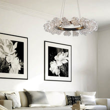Load image into Gallery viewer, Blossom Ring LED Chandelier in living room.