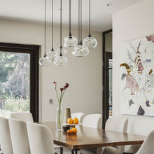 Load image into Gallery viewer, Coppa Linear Pendant Light in dining room.