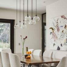 Load image into Gallery viewer, Coppa Square Multi Light Pendant Light in Dining Room.